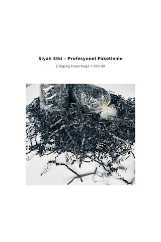 Siyah Z Zigzag Kırpık Kağıt Hediye Kutu İçi Dolgu & Paketleme Malzemesi 500 Gr Premium