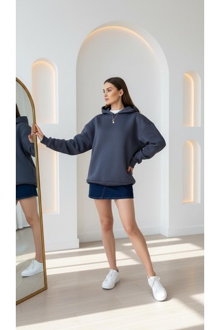 Divinus Kapşonlu Sweat Shırt Antrasit