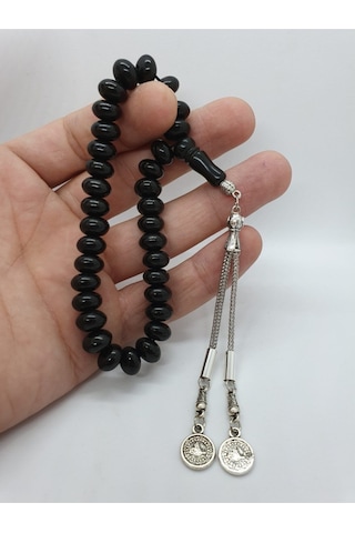 Sertifikalı Oltu Taşı Doğal Taş Tesbih 10mm Gürcü Oltusu