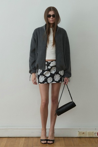 Suud Collection Füme Anu Oversize Fermuarlı Polar Hırka