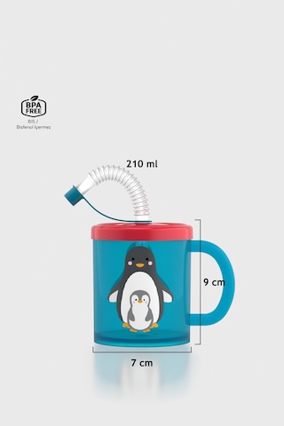Renga Ruby Penguen Desenli 210 Ml Pipetli Kulplu Pp Bebek Bardağı 142003 Mavi-kırmızı Mavi