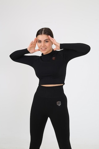 Sportonex So22F005 Seamless Kadın Crop Siyah
