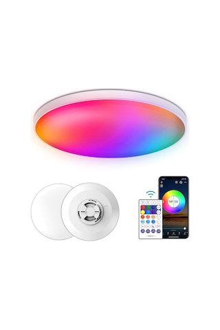 Akıllı Plafonyer Karartma Tavan Lambası 220 V Wi-fi+bt Kumanda Çok Renkli