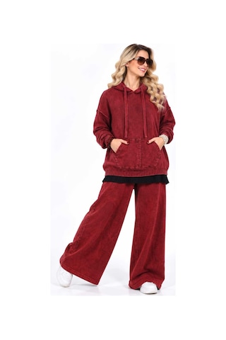 Duygu Altıntaş Kadın Çelik Örme Kapüşonlu Kanguru Cepli Kazak Bordo - 932551350 Bordo - 932551350 Bordo