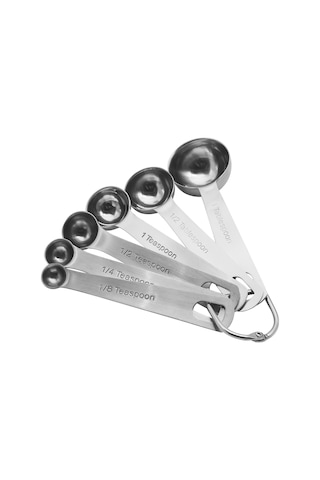 Xindoker Pratik Mutfak Ölçü Kaşığı Seti: 6 Parça Paslanmaz Çelik, Kuru-sıvı Malzeme Ölçümü, Pastane Ve Pişirme İçin Gümüş