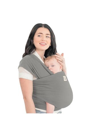 Keababies Bebek Taşıyıcısı, Nefes Alabilir, Ergonomik ve Eller Serbest Sarma Taşıyıcı Portbebe Koyu Gri Tek Ebat