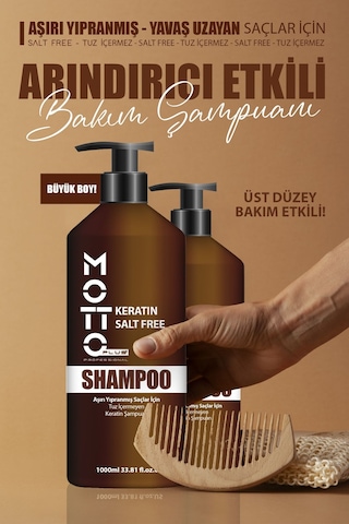 Motto Plus Professional Keratin - Tuzsuz Saç Bakım Şampuanı 1000ml