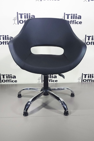 Monaco Çalışma Kesim Kuaför Koltuğu Yonca Sabit Krom Ayak Siyah