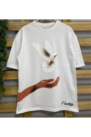 Vexor Dijital Baskılı T-shirt - Beyaz
