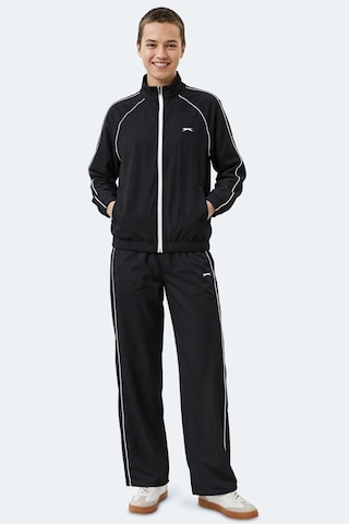 Slazenger Revel Kadın Dik Yaka Fermuarlı Siyah Eşofman Takımı
