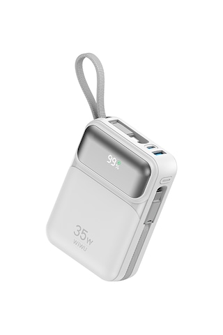 Wiwu Wi-p052 Galaxy Serisi Type-c Lightning Çıkışlı Taşınabilir Powerbank Pd 35w 10000mah Beyaz