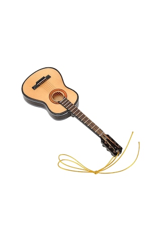 Vkemall Klasik Gitar Miniatur Ahşap Dekoratif Süs, Müzik Severlere Hediye, Noel Ağacı Asısı, Ev Ofis Dekoru
