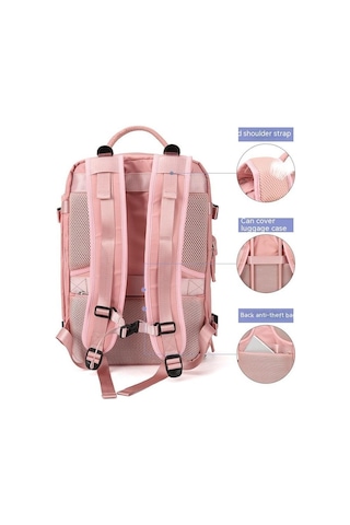 Seyahat Sırt Çantası Çok Bölmeli Sırt Çantası - Pembe
