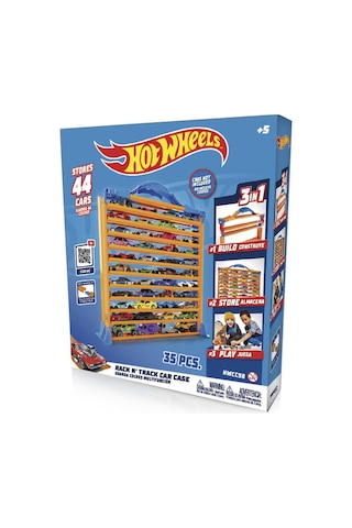 Hot Wheels Racentrack 44 Adet Araba İçin Depolama Rafı ve Yol Pisti HWCC9B