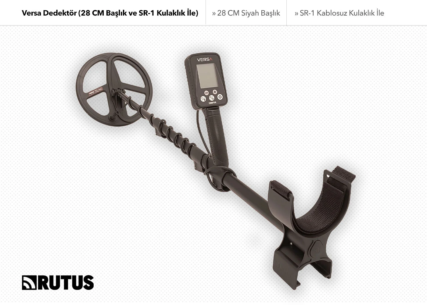 Rutus Versa Dedektör Sr-1 Kablosuz Kulaklık Ve 28cm Dd Başlık İle Metal Dedektörü
