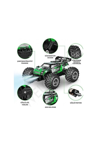 Welcomein Oyuncak 2.4 Ghz Uzaktan Kumandalı Şarjlı Led Işıklı Drift Atan 20 Km Hız Yapan Off Road Araba