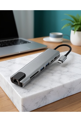 Alüminyum Gövdeli Type C Hdmı & Ethernet Adaptör Tak & Çalıştır 0
