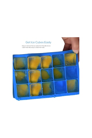 Xiyyadms Yemek Grubu Silikon Buzluk - 15 Bölmeli Çok Amaçlı Mutfak Aleti Turuncu - Esnek, Dökülmez, Buz/puding/çikolata Hazırlama Çok Renkli