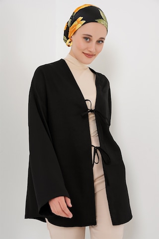 Bigdart Keten Tesettür Kimono 5968 - Siyah
