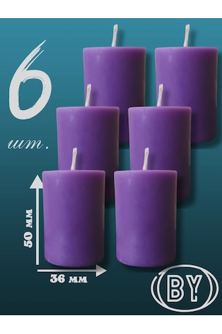 Kandlefo Mor Ev Yapımı Mumlar. 6 Adet 330976966 Leylak