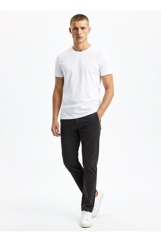 Alpha Studio Beyaz Erkek Pamuklu T-shirt Au-1370c T-shırt Woven