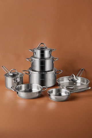 Karaca  Ada İndüksiyon Tabanlı 12 Parça Çelik Tencere Seti V2