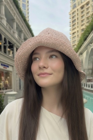 Mollycrush Kadın Pembe Yazlık Örgü Bucket Şapka Güneş Koruyucu Trend Kova Model Toz Pembe