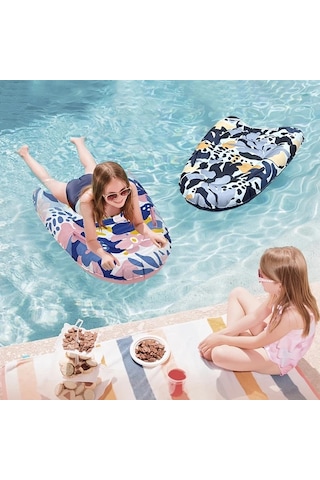 Honeybeeshop Kulp İle Mavi Sörf Tahtası Taşıma Saplı Hafif Katlanabilir Şişme Çocuk Sörf Tahtası Yüzen Yüzme Tahtası