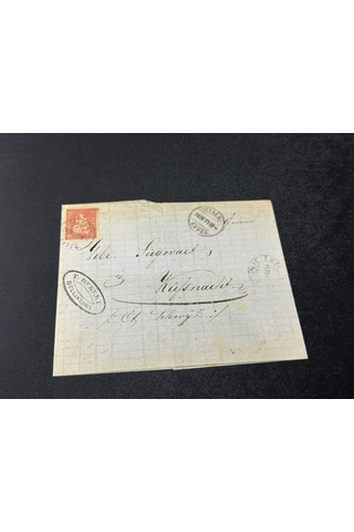 1871 Yılından İsviçre Zarfsız Mektup Helvetia 10 Franco Pullu Sc 53 Varış Damgalı