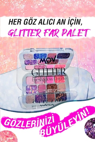 Mov 12 Li Glitter Far Paleti No:03 Yarı Mat & Işıltılı Toz Farlar 03
