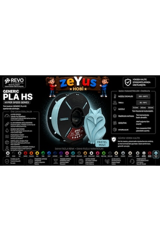 Generic Pla Hs Hyper Speed Filament Pastel Mavi 1.75 Mm 1000 Gr