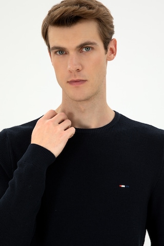 U.S. Polo Assn. Erkek Slim Fit Bisiklet Yaka Lacivert Basic Kazak 50298282-VR033