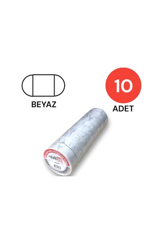 Tek-iş Izole Bant Elektrik Bandı Beyaz 10 Adet