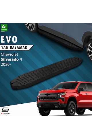 S-dizayn Chevrolet Silverado 4 Uzun Şase Evo Siyah Yan Basamak 253 Cm 2020 Üzeri