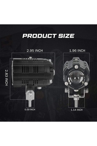 Offroad Sis Lambası Beyaz-sarı Çakarlı 6.5 Cm X 4.5cm 6.5cm 10w 12-80v Set / Lass347