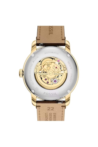 Fossil Fme3279 Otomatik Deri Kahverengi Safir Cam 44 Mm Erkek Kol Saati Altın