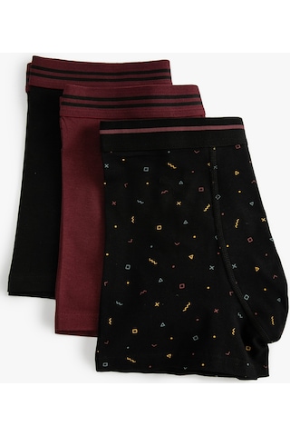 Koton 3'Lü Boxer Seti Beli Lastikli Geometrik Baskı Detaylı Siyah Desenli 3Slm90032Mk 3Slm90032Mk03U
