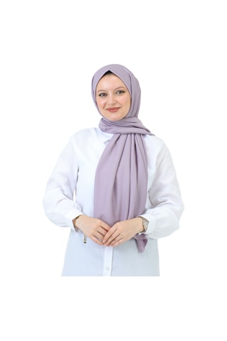 Şal Zarif Başörtüsü Eşarp Tesettür Giyim Uzun Abiyelik Lila