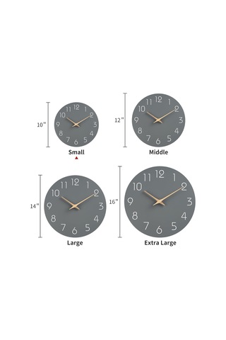 Modern Sessiz Duvar Saati 10 Gri Ahşap Tik Tak Etmeyen Yatak Odası Ofis Dekoru B Diğer