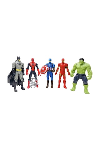 Spiderman Hulk Kaptan Amerika Batman Ironman 17cm. Işıklı Figürler Set