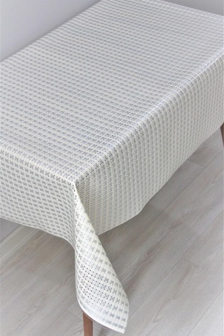 Pvc Şeffaf Kaplama Silinebilir Masa Örtüsü Hasır-476-gri