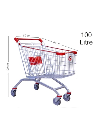 100 Litre Kartal Metal Market Alışveriş Arabası / En:50 Boy:81 Yükseklik:100 Cm