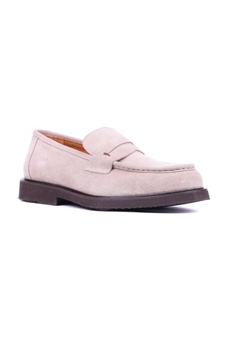 Shoetyle - Hakiki Süet Deri Bej Rengi Erkek Loafer - 250-1975 -1541