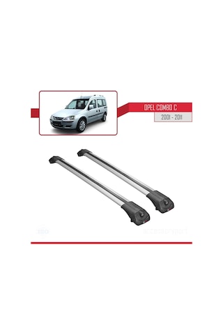 Opel Combo C 2001-2011 Arası İle Uyumlu Ace-1 Ara Atkı Tavan Barı Gri