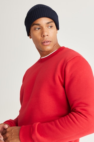 AC&Co / Altınyıldız Classics Erkek Kırmızı Standart Fit Normal Kesim İçi Polarlı Bisiklet Yaka Sweatshirt Kırmızı
