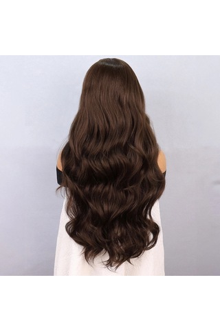 Koyu Kumral Fiber Sen Front Lace Tül Peruk