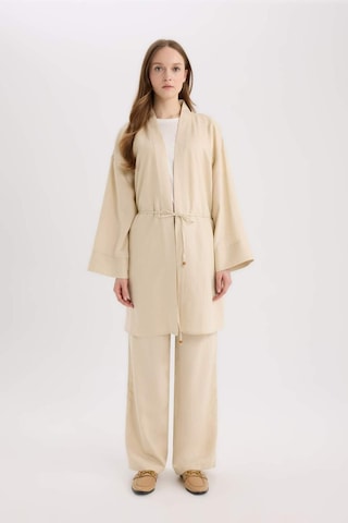 Defacto Relax Fit Kuşaklı Keten Karışımlı Kimono D8182ax25spbg115 Bej