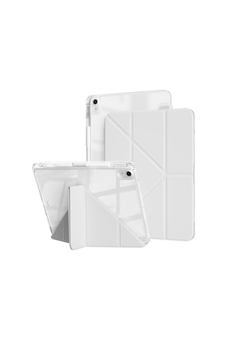 Apple Uyumlu iPad Air 11inç M2/m3 Air 4/5.nesil 10.9 Kılıf Mika Trifolding Şeffaf Kalem Bölmeli Kılıf
