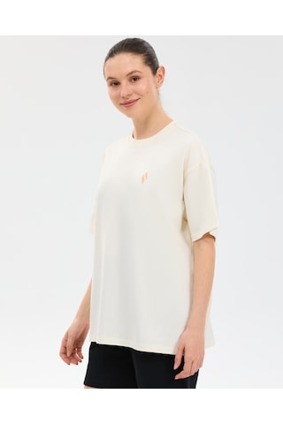 Skechers W Oversize Fit Graphic T-shirt Kadın Beyaz Tshirt S2610052-3855