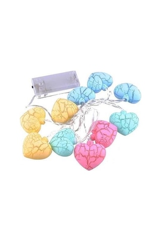 10lu Renkli Kalp Şeklinde Dekoratif Dolama Led Aydınlatması - Ad87yt0070yu Renkli